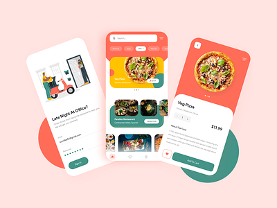Food App app delivery design e commerce figma foodapp illustration minimal productdesign ui uiux ux