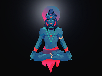 Lord Shiva art design digitalart god gradient illustration retro shiva vector