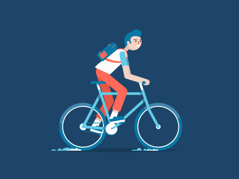 Bicyclist animation gif illustration motion