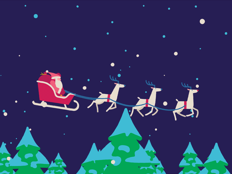 Santa Sled Loop animation gif illustration motion