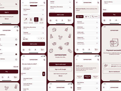 The concept of iOS App for the coffee house app coffe house coffee coffee app food food delivery app mobile app mobile ui ui ui design