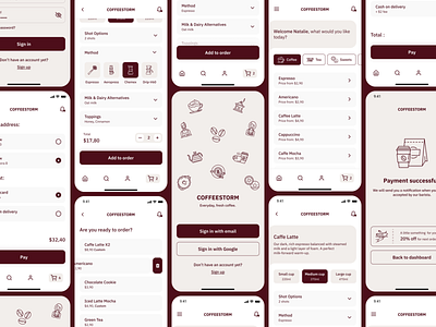 The concept of iOS App for the coffee house