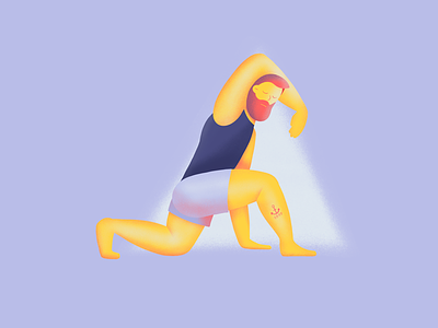 Yoga pose guy anchor character illustration man move pose procreate serene stretch tattoo yoga
