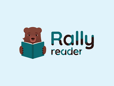 Rally Reader Logo animal animation bear illustrator joysticks sliders logo read