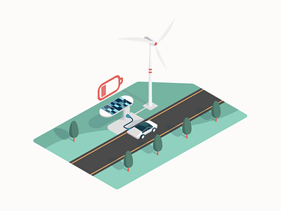 Lottie EV-car animation animation battery car cybertruck electricity energy ev green isometric lottie lottiefiles road solar tesla turbine windmill