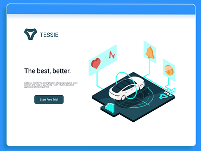 Isometric Lottie for Tessie after effects animation app isometric lottie svg tech tesla tessie vector webdesign website