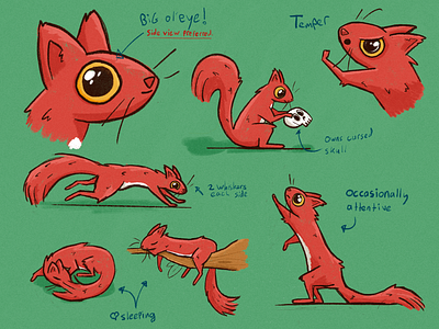 Skull Squirrel animal character character design comic eye nature squirrel story story book
