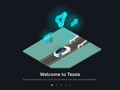 Tessie app Welcome Lottie animation after effects animated animation app city design drive electric car ev isometric lottie lottie files monitoring sustainable tesla tessie tracking ui ux