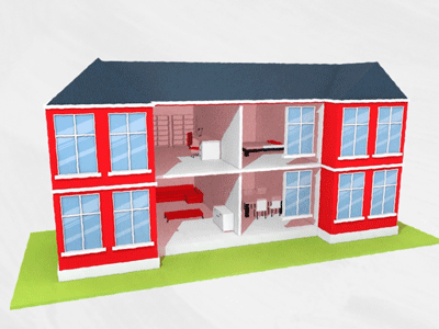 School to appartment remodel after effects appartment architecture c4d gif house low poly remodel school sketch