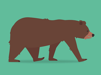 Bear Walk Cycle after effects animal animation. bear brown character duik forrest illustrator rubber hose walk cycle