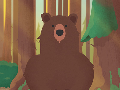Bear Power Breath after effects animal animation bear breath forrest illustrator mindful plants sigh tree