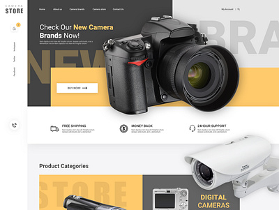 Camera Store Home Page design illustrator minimal ui ux web website