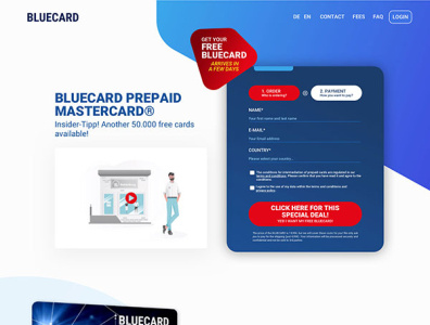 Blue Card Website Design