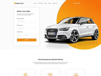 Car Rental Website Design branding design illustration ui ux web website