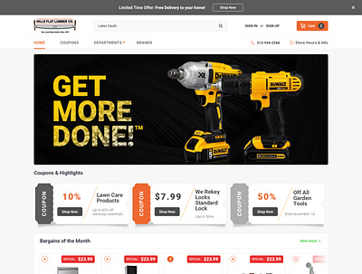 Hills Flat Lumber Home Page Design branding design ui ux web website