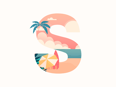 Summer ☀️🌊🏖 flat graphic design illustration summer visual design