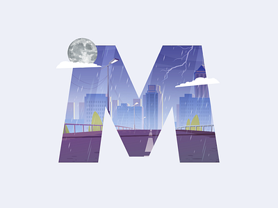 Monsoon ☔⛈️🌈🌚 debut design flat graphic design illustration monsoon rain ui visual design weather