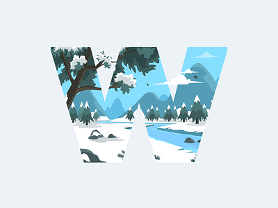 Winter 🏔️⛄❄️ cold debut flat graphic design illustration ui visual design weather winter