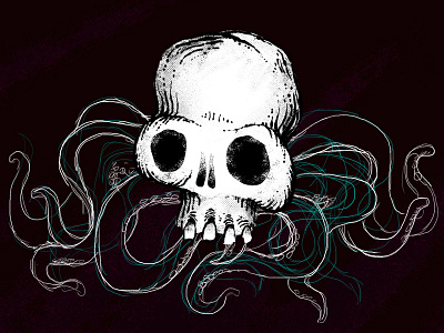 Octopus Spider Skull Illustration