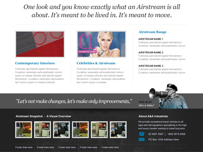Airstream Web Design Concept branding clean modern website concept website design