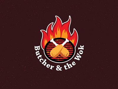 Logo concept Butcher & the Wok logo logodesign restaurant