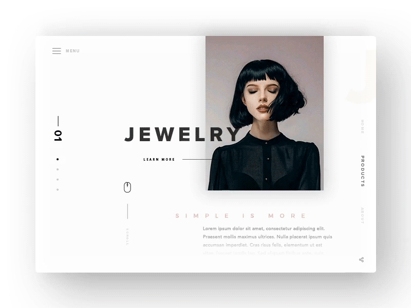 Jewelry Product Page design digital design fashion layout design minimalist ui interaction ui transition uidesign user interface