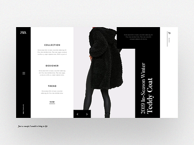 Fashion Website Concept 01 advertsing branding design digitaldesigner fashion fashion app layout design teddycoat typography ui pack uidesign user interface websitedesign zara