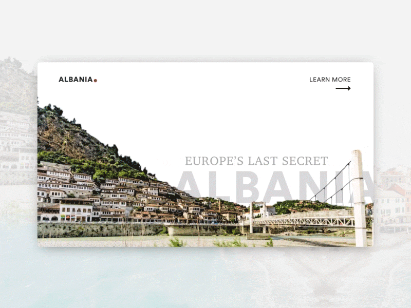 Albania - Europe's Last Secret albania animation app gifux instaui interaction shqiptar travel ui userinterface