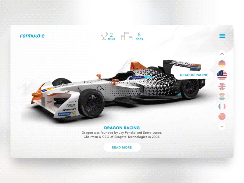 Formula E animation app formulaone gifux instaui interaction travel ui userinterface