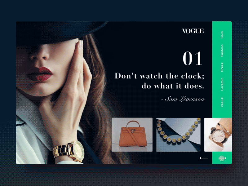 VOGUE Showcase anim concept full hover image interface photo photography transitions ui ux