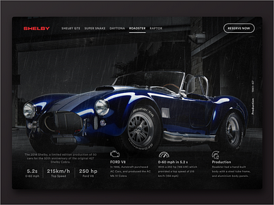 Shelby Roadster design interaction ixda landing page ui ui design user experience user interface ux ux design
