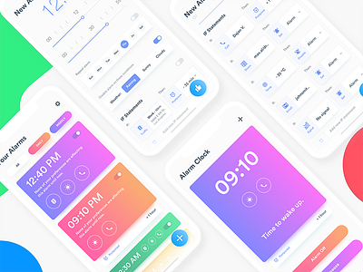 Alarm Clock - Most advanced Alarm App alarm app cards clean clock colorful inspiring interaction interface ios like modern