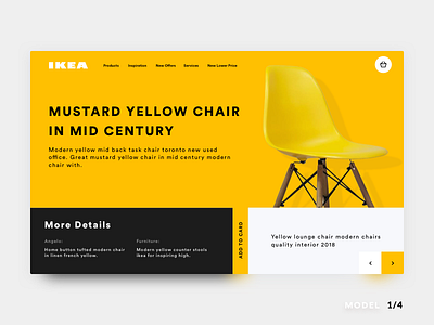 IKEA - Product Page card colorful details ikea interaction minimal product page shop ui web yellow