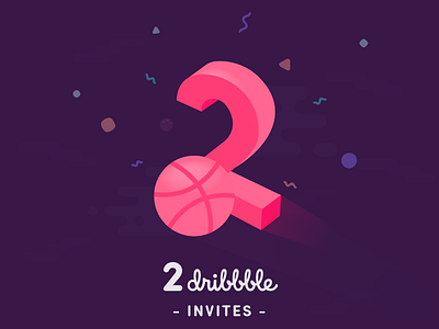 2 Dribbble Invites draft dribbble flat giveaway hello illustration invite invites shots