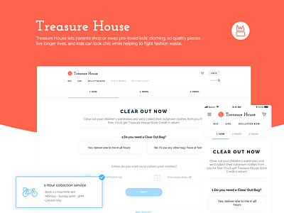 TreasureHouse - Declutter Page buy checkout clothes concept daily dashboard design interaction interface shop ui ux
