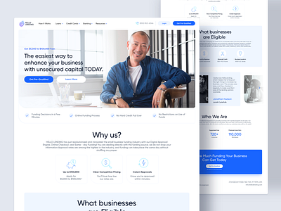 HelloLanding - Landing Page Business Loan business credit fintech landing page landingpage lending light line loan payment ui ux