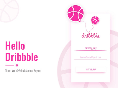 Hello Dribbble app debut design minimal ui ux