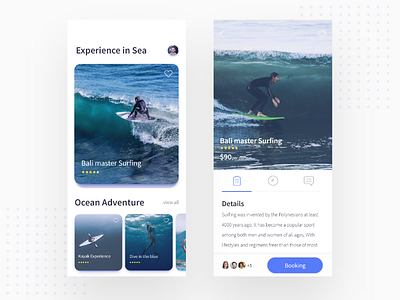 Ocean Adventure Explore adventure app details interface ios mobile plan ui ux visual design