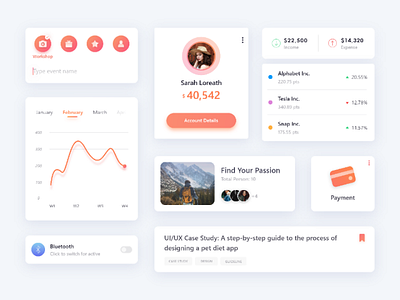 UI Card 2019 freebies 2019 adobexd blog bluetooth cards design freebies gradient graph icongraphy interface list card payment profile trendy ui