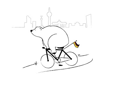 Bear by bike bear berlin illustration