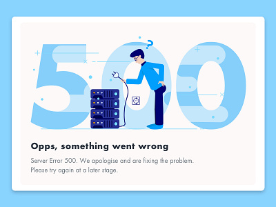 500 - Error Page 500 blue error page illustration server problem