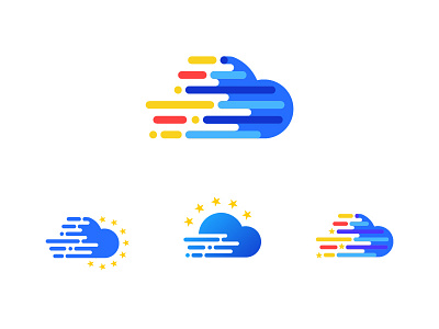 Logo variation brand cloud data european identity logo mark