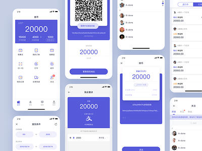 Blockchain wallet app blue simple wallet