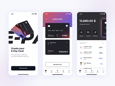 E-Pay Finance Mobile App finance mobile ui