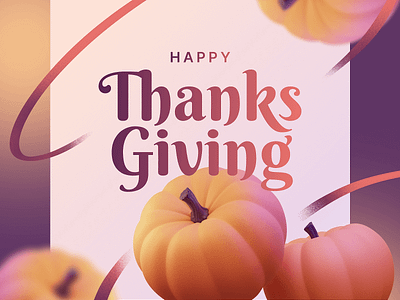 Thanksgiving Greeting Card 3d design illustration vector