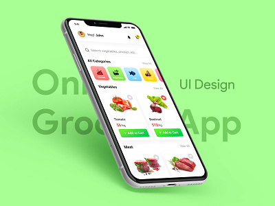 Online Grocery App UI Design appui clean minimal simple uidesign uiux
