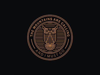 The mountains call and i must go logo mountains owl