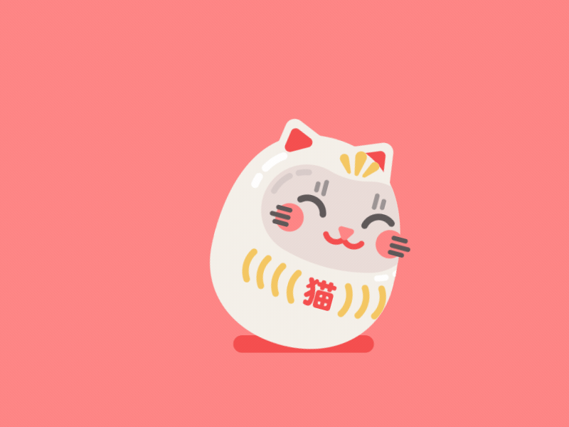 Maneki Neko after affects animation cat characer cute design illustration illustrator japan kawaii manekineko mograph motion graphic pastel vector