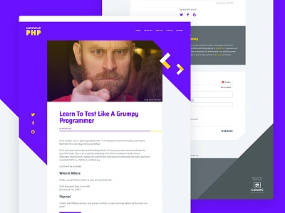 NashvillePHP Branding blog branding cakedc cakephp design electric indigo nashville php ui webdesign website
