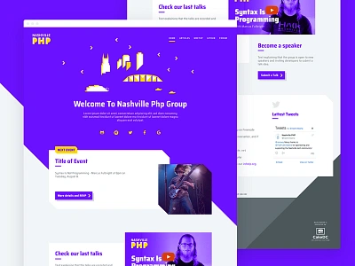 NashvillePHP Branding blog branding cakedc cakephp design electric indigo nashville php ui webdesign website